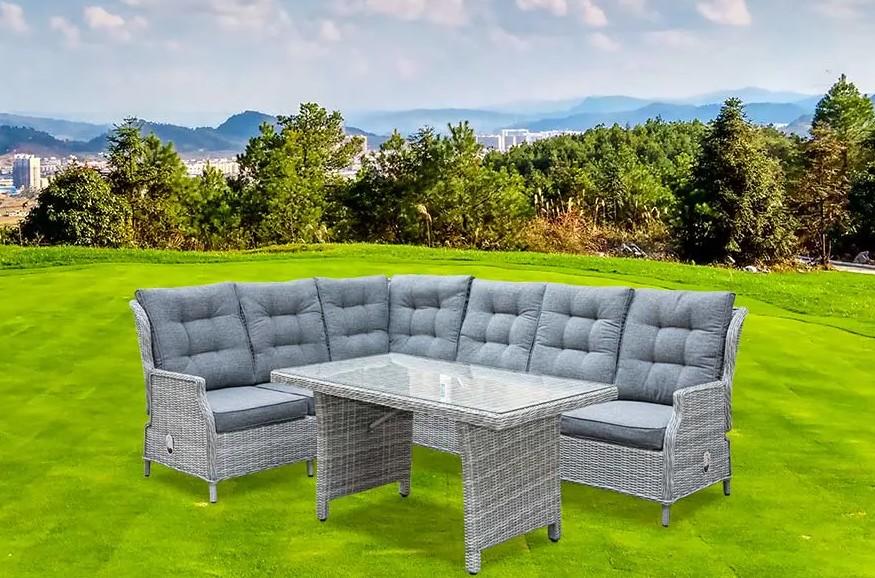 Enhancing Outdoor Comfort: Exploring the Features of the 5PCS Reclining Corner Sofa Dining Set